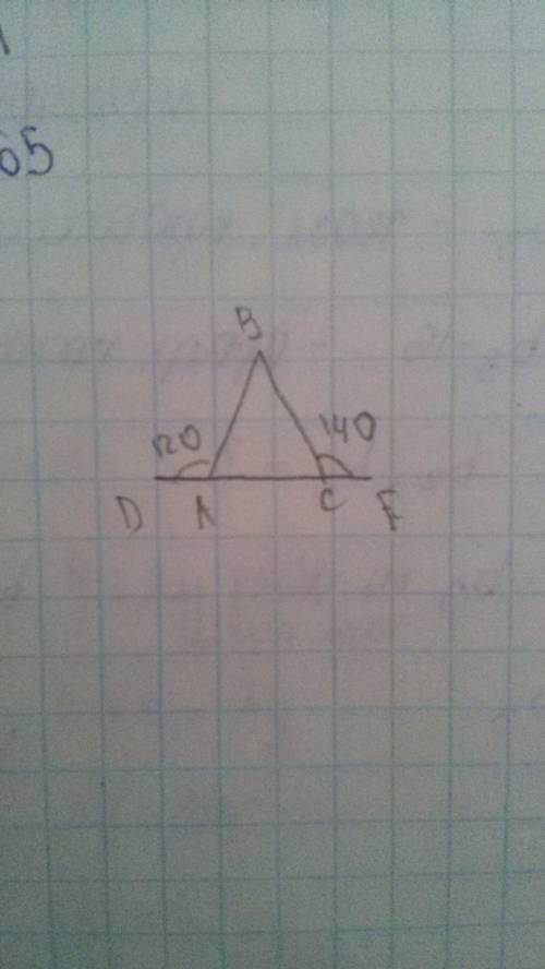 Два внешних угла треугольника равны 120 и 140.найдите внутрение углы треугольника