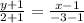 \frac{y+1}{2+1}= \frac{x-1}{-3-1}