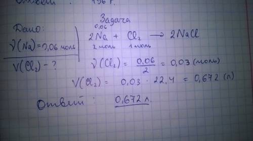 Вычисли, сколько литров (н.у.) хлора могут прореагировать с 0,06 моль натрия.