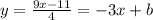 y= \frac{9x-11}{4}=-3x+b