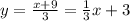 y= \frac{x+9}{3}= \frac{1}{3}x+3