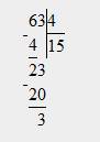 63: 4 = 65: 7= 60: 9= решить с остатком