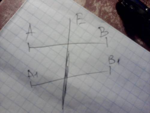 Постройте отрезок а 1 в 1 симметричный отрезку ав относительно прямой е