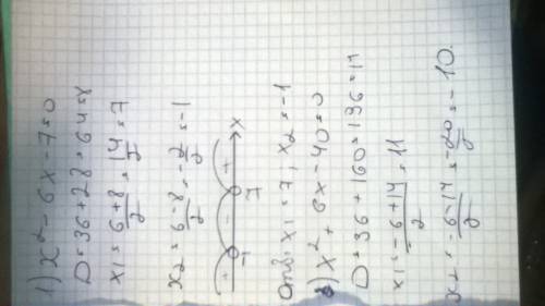 325 решить квадратное уравнение : 1) х²-6х-7=0; 2) х²-8х-9=0; 3) х²+6х-40=0; 4) х²+х-6=0; 5) х²-х- 2