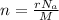 n= \frac{r N_{a} }{M}