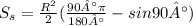 S _{s} = \frac{R ^{2} }{2}( \frac{90° \pi }{180°}-sin90°)