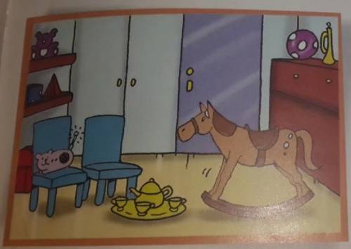 Look,read and complete this is my room! look at my horse.it very nice.can you see my tea set? it cha