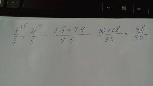 Вкаком из примеров сложение выполнено верно? 1) 2/7+4/5=2х5+4х7/5х7; 2) 3/8+6/7=3+6/8+7; 3) 8/9+6/11