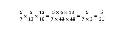 Вычислительной произведение 5/7×6/13×13/18