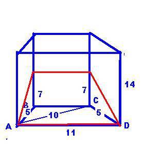 Восновании прямой четырехугольной призмы abcda1b1c1d1 лежит равнобедренная трапеция .в трапеции ad |