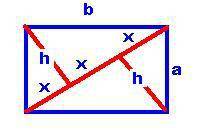 Перпендикуляры опушенные из двух вершин прямоугольника на его диагональ , делят её на 3 ровные части