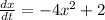 \frac{dx}{dt} = -4 x^{2} +2