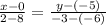 \frac{x-0}{2-8} = \frac{y-(-5)}{-3-(-6)}