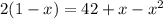 2(1-x)=42+x-x^2