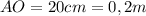 AO=20cm=0,2m