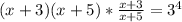 (x+3)(x+5)* \frac{x+3}{x+5} =3^4&#10;