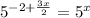 5^{-2+ \frac{3x}{2} } = 5^{x}