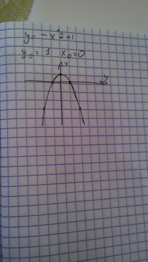 Постройте схематически график функции y= -x^2 +1