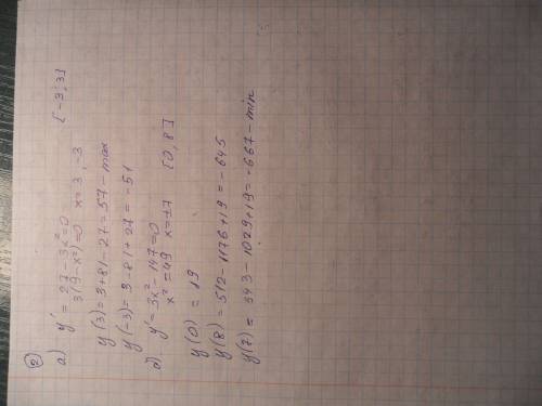 1) найдите точку минимума функции: a) b) 3) 2) а) найдите наибольшее значение функции на отрезке [−3
