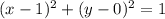 (x-1)^2+(y-0)^2=1