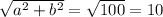 \sqrt{a^2+b^2}= \sqrt{100}=10