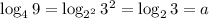 \log_49=\log_{2^2}3^2=\log_23=a