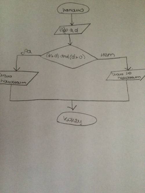 Даны два числа a, d составить алгоритм определяющий положительные они или отрицательные