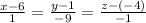 \frac{x-6}{1}= \frac{y-1}{-9}= \frac{z-(-4)}{-1}