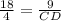 \frac{18}{4}= \frac{9}{CD}