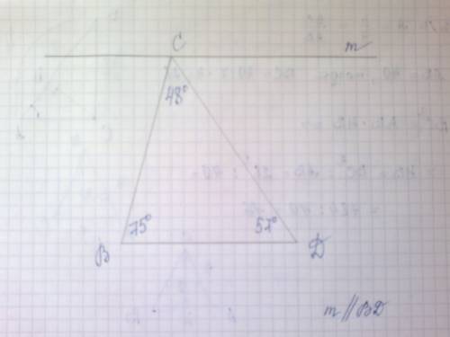 Начертите треугольник bcd.а)измерьте углы этого треугольника .б)проведите через точку c прямую парал