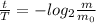 \frac{t}{T} =- log_{2} \frac{m}{ m_{0} }