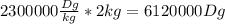 2300000 \frac{Dg}{kg}*2kg= 6120000Dg