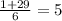 \frac{1+29}{6} =5