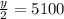 \frac{y}{2} = 5100