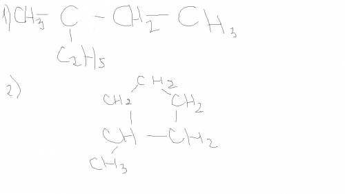 Напишите структурные формулы: 1)2-этилбутан 2)4-метилциклопентан. составьте формулы: 1) 2,4 диметилп