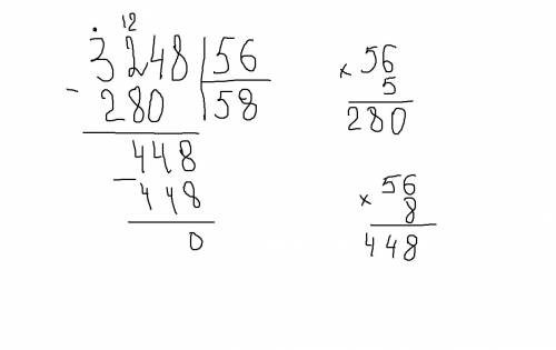 3248: 56=58 решить пример в столбик. нужно сегодня! ? pppllliiiss