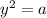 y^2=a