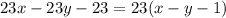 23x-23y-23=23(x-y-1)