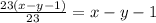 \frac{23(x-y-1)}{23}=x-y-1