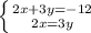 \left \{ {{2x+3y=-12} \atop {2x=3y}} \right.