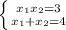 \left \{ {{x_{1}x_{2} =3} \atop {x_{1}+x_{2} =4}} \right.