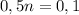 0,5n=0,1