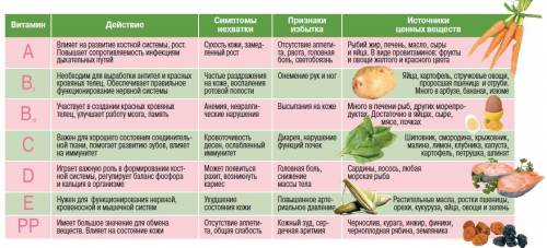 Витамины и их влияние на здоровье человека