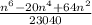 \frac{n^6-20n^4+64n^2}{23040}