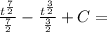 \frac{t^{\frac{7}{2}}}{\frac{7}{2}}-\frac{t^{\frac{3}{2}}}{\frac{3}{2}}+C=