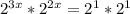 2^{3x} * 2^{2x} = 2^{1} * 2^{1}