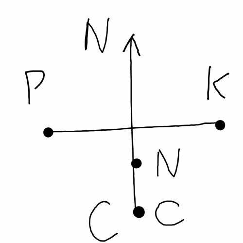 Начертите отрезок pk=3,6 см, прямую cn так, чтобы луч cn пересекал отрезок pk в его середине, а отре