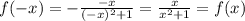 f(-x)=- \frac{-x}{(-x)^2+1}= \frac{x}{x^2+1} =f(x)