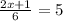 \frac{2x+1}{6}=5