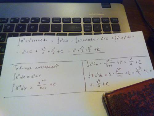 Можно с объяснением 'интеграл'e^x+x^2 (1+2x)dx